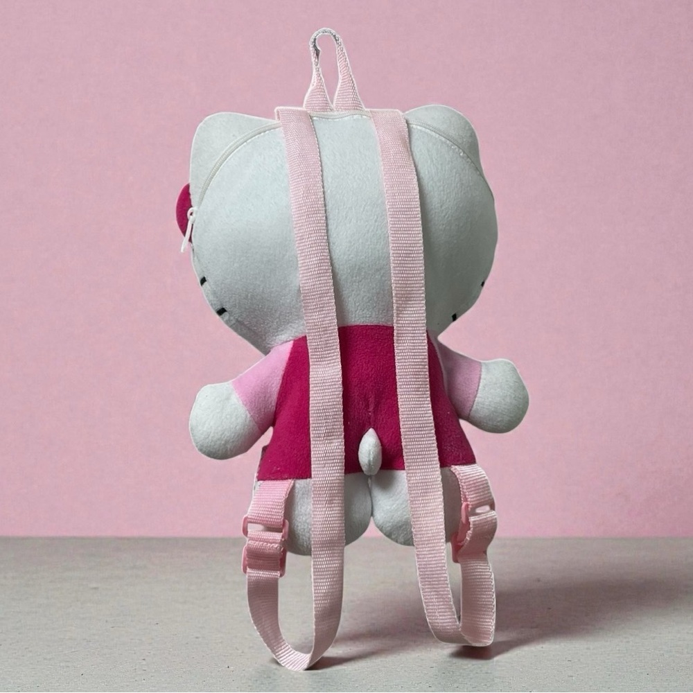 Adorable Hello Kitty Plush Backpack with Pink Bow and Glasses - Picture 3 of 10